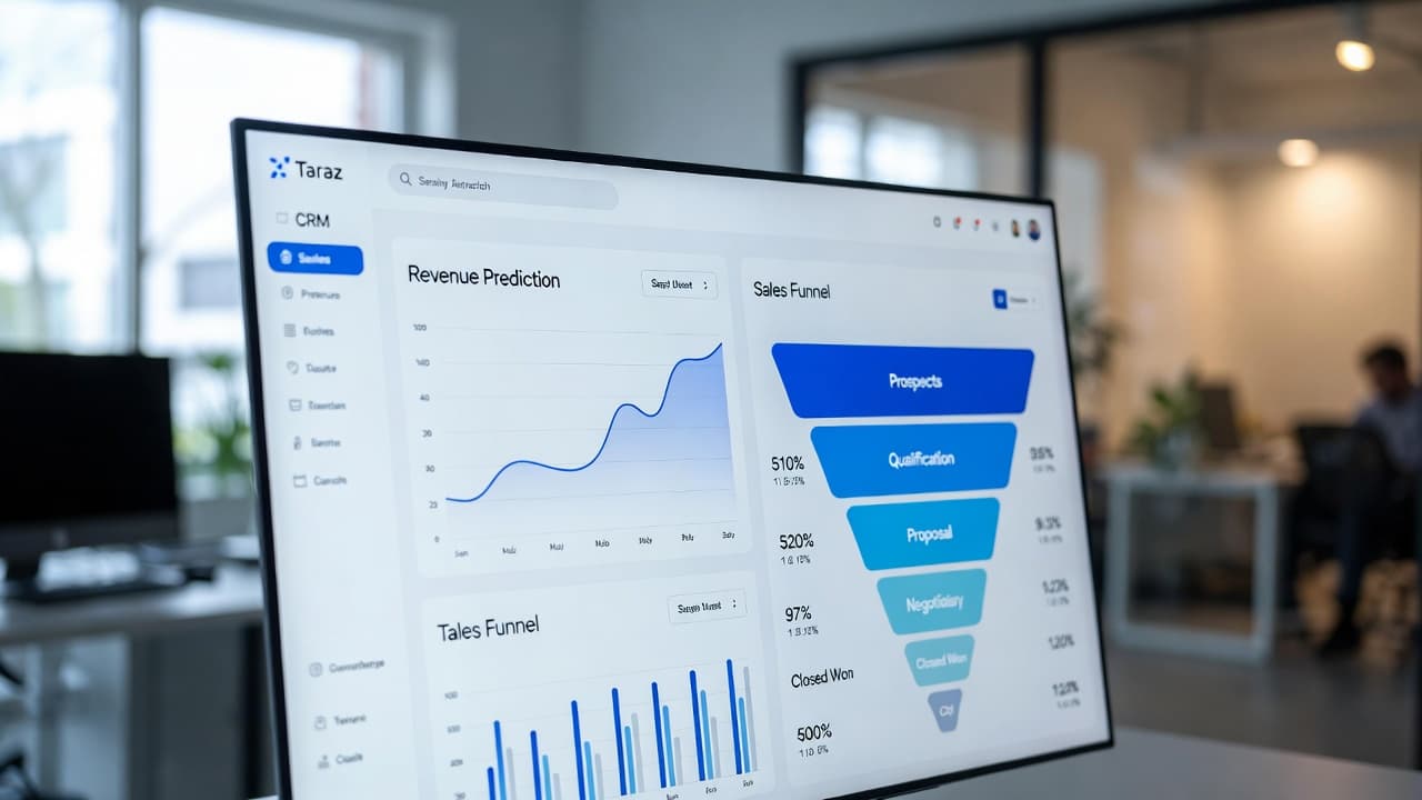 داشبورد مدیریت فرصت فروش در TarazCRM با گزارشهای تحلیلی