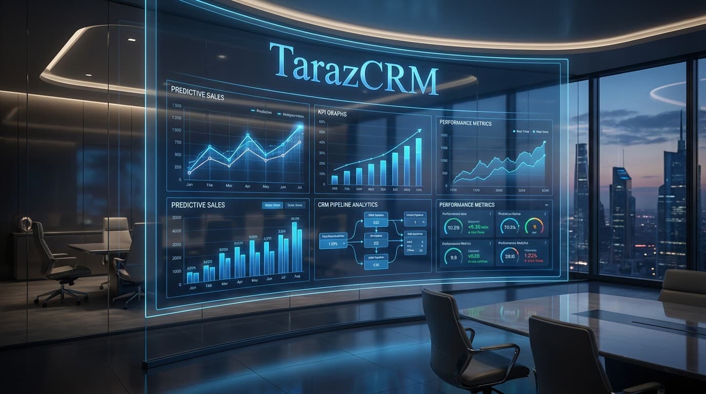 داشبورد BI در TarazCRM با تحلیل دادههای فروش و پیشبینی درآمد